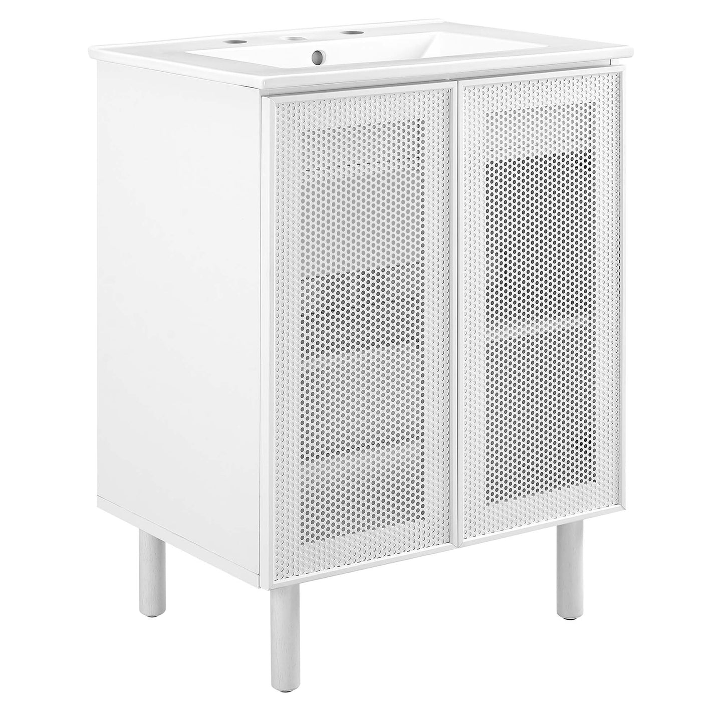 Modway, Calla 24" Perforated Metal Bathroom Vanity