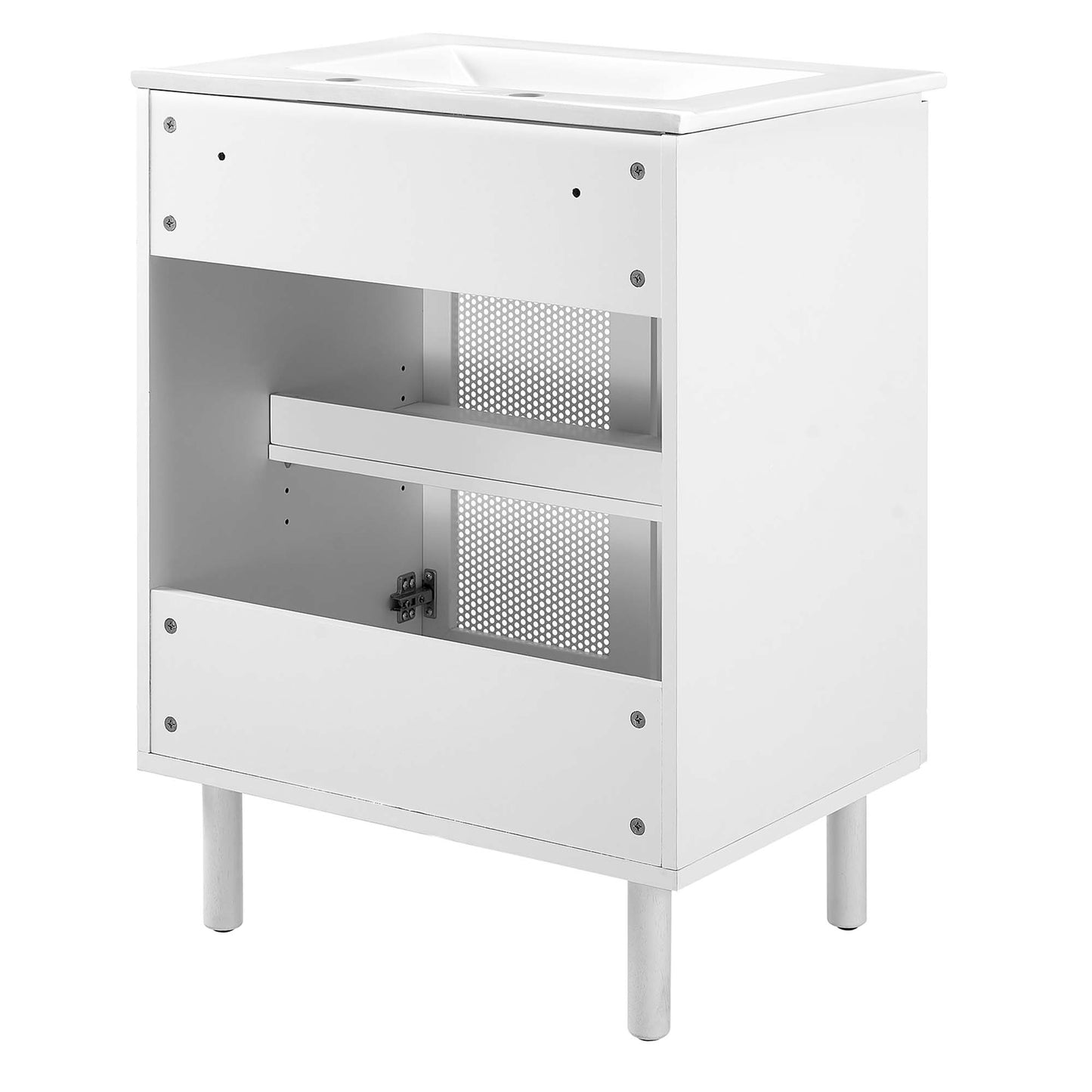 Modway, Calla 24" Perforated Metal Bathroom Vanity