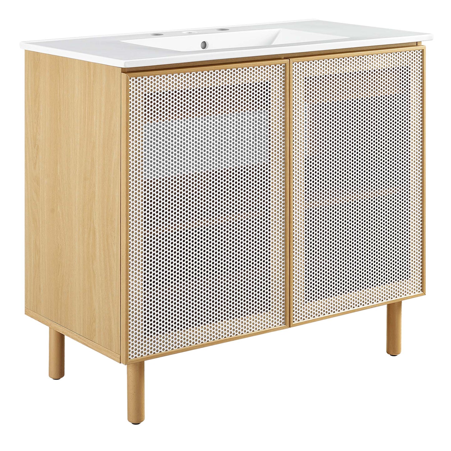 Modway, Calla 36" Perforated Metal Bathroom Vanity