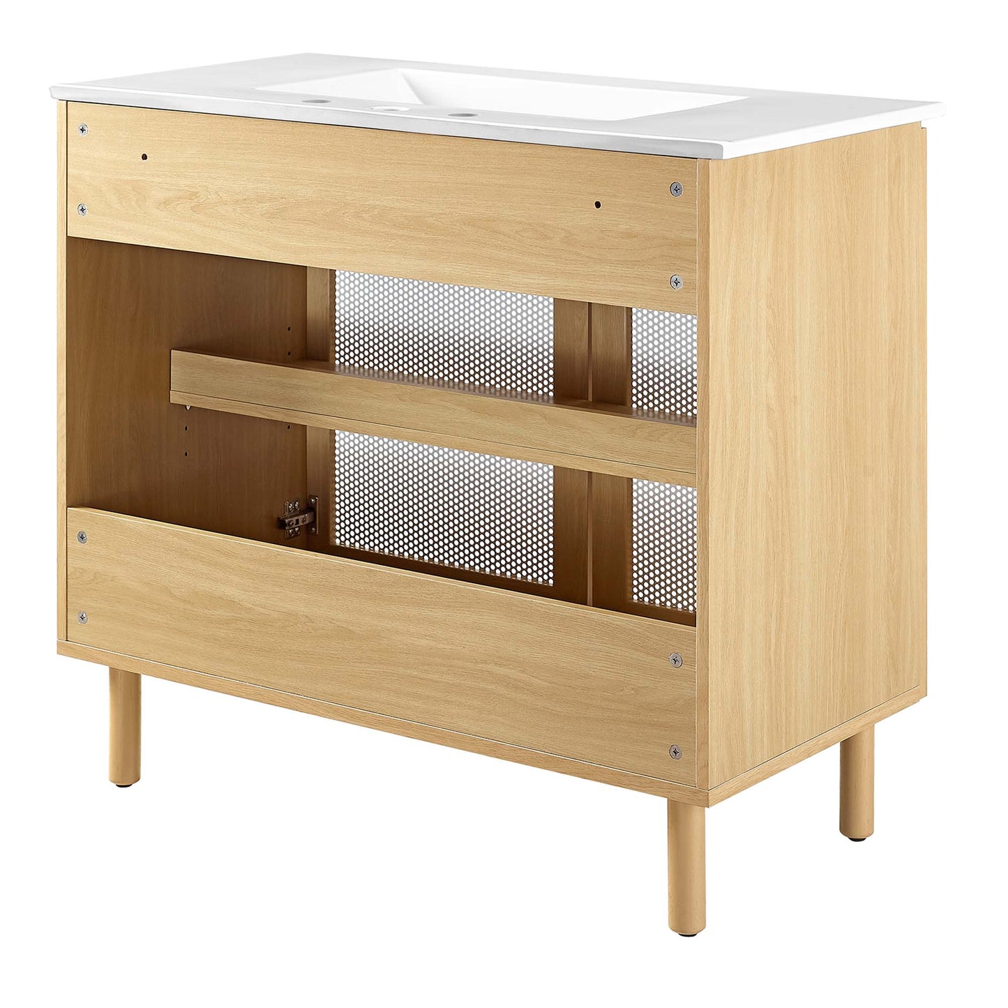 Modway, Calla 36" Perforated Metal Bathroom Vanity