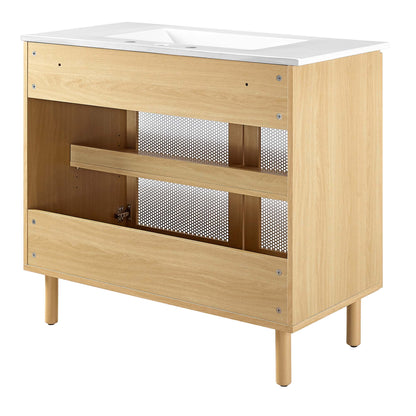 Modway, Calla 36" Perforated Metal Bathroom Vanity