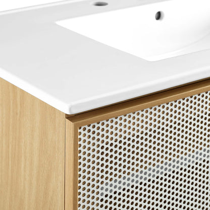 Modway, Calla 36" Perforated Metal Bathroom Vanity