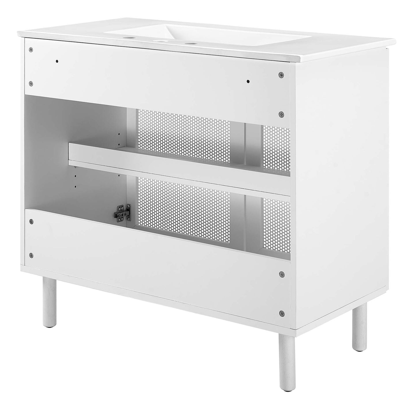 Modway, Calla 36" Perforated Metal Bathroom Vanity