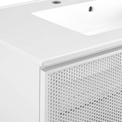 Modway, Calla 36" Perforated Metal Bathroom Vanity