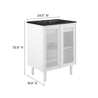 Modway, Calla 24" Perforated Metal Bathroom Vanity