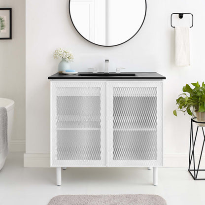 Modway, Calla 36" Perforated Metal Bathroom Vanity