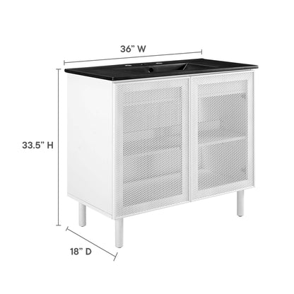Modway, Calla 36" Perforated Metal Bathroom Vanity