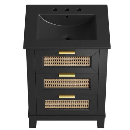 Modway, Dixie 24” Solid Wood Bathroom Vanity Cabinet