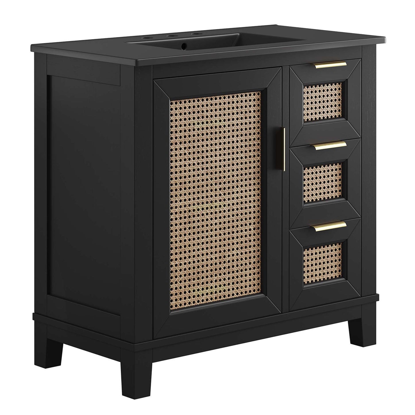 Modway, Dixie 36” Solid Wood Bathroom Vanity Cabinet