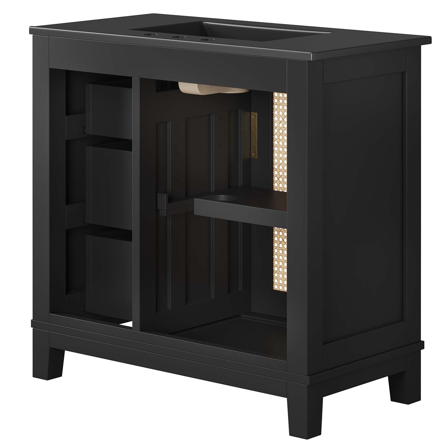 Modway, Dixie 36” Solid Wood Bathroom Vanity Cabinet