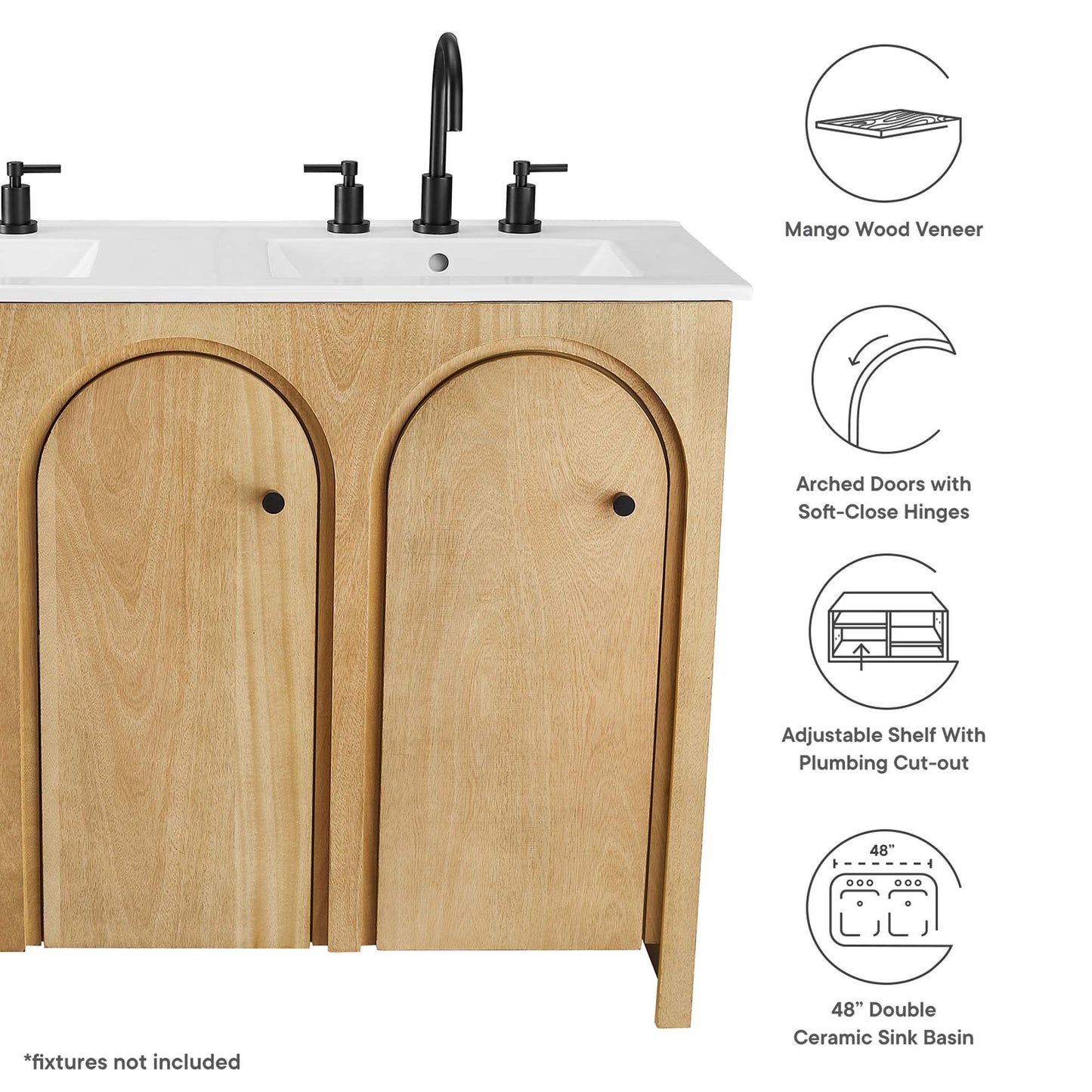 Modway, Appia 48" Double Sink Bathroom Vanity
