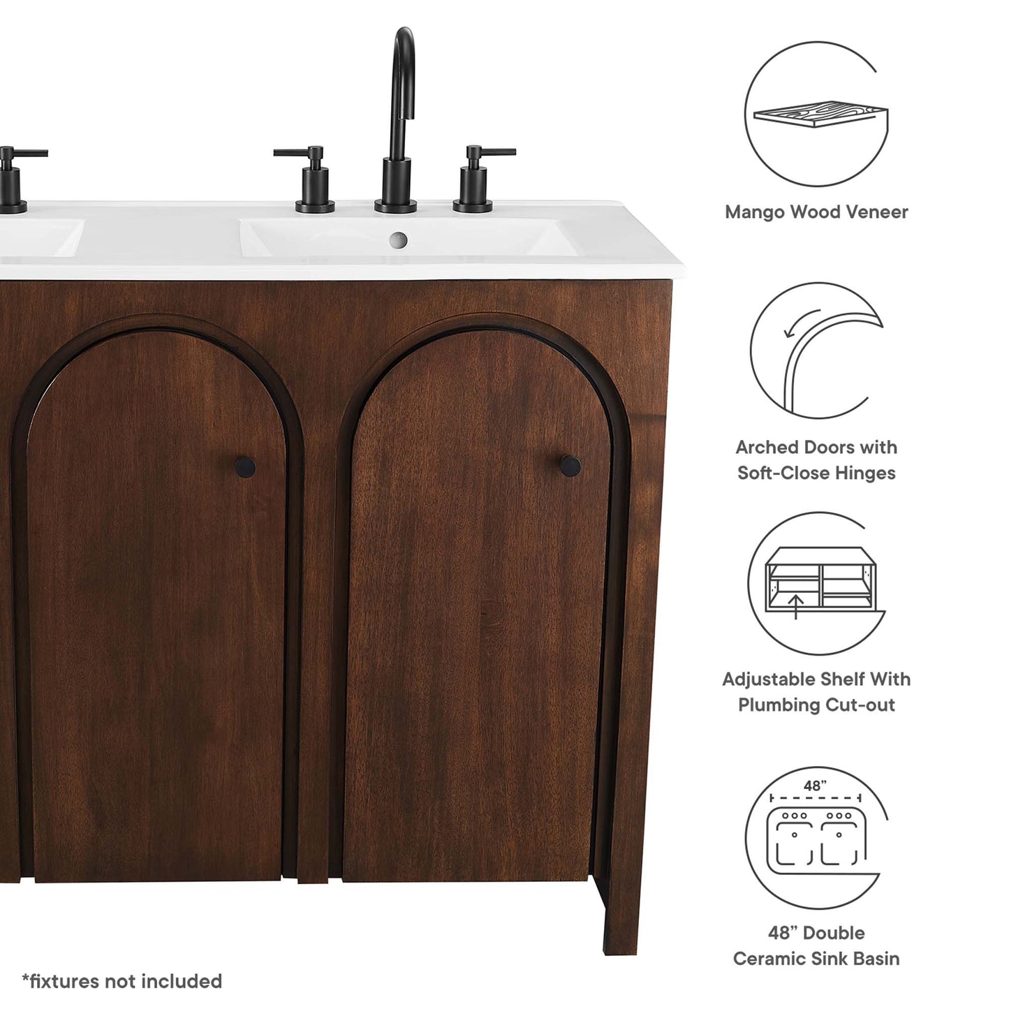 Modway, Appia 48" Double Sink Bathroom Vanity