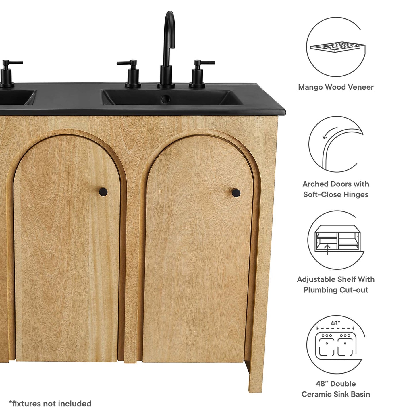 Modway, Appia 48" Double Sink Bathroom Vanity