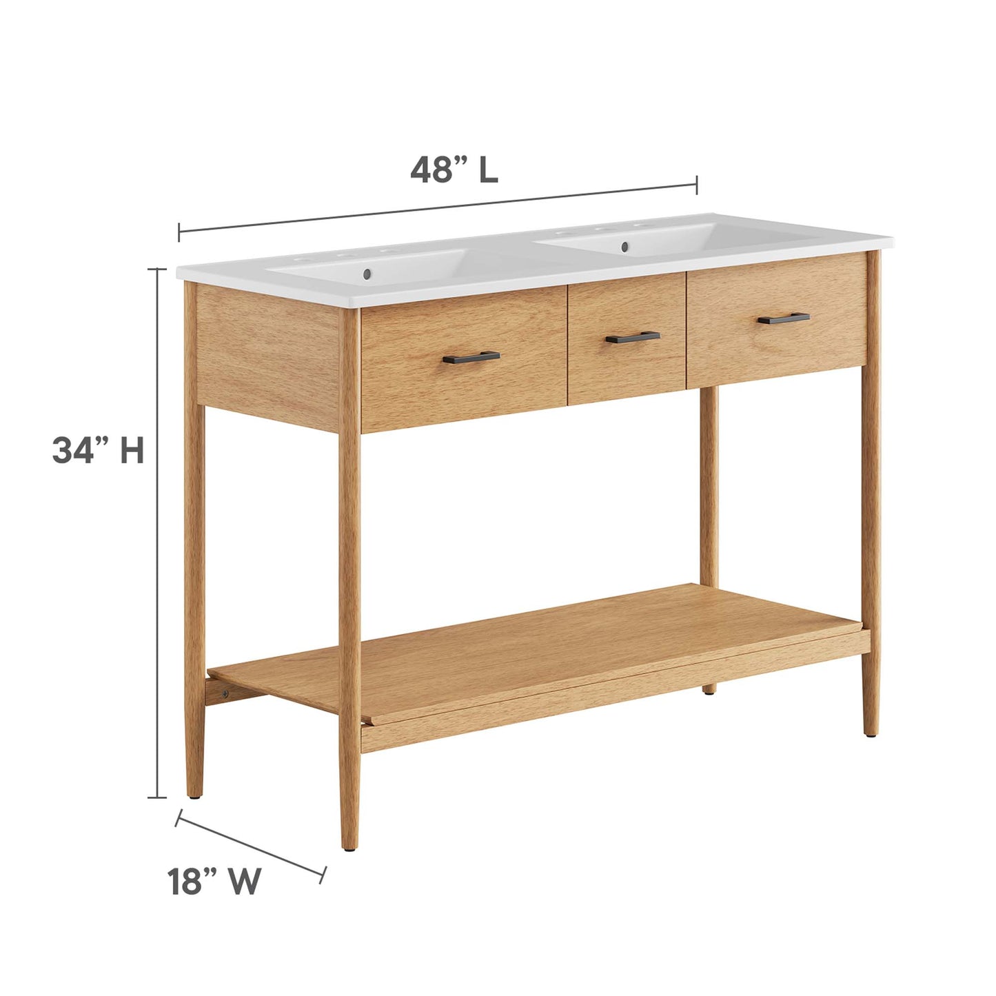 Modway, Zaire 48" Double Sink Bathroom Vanity