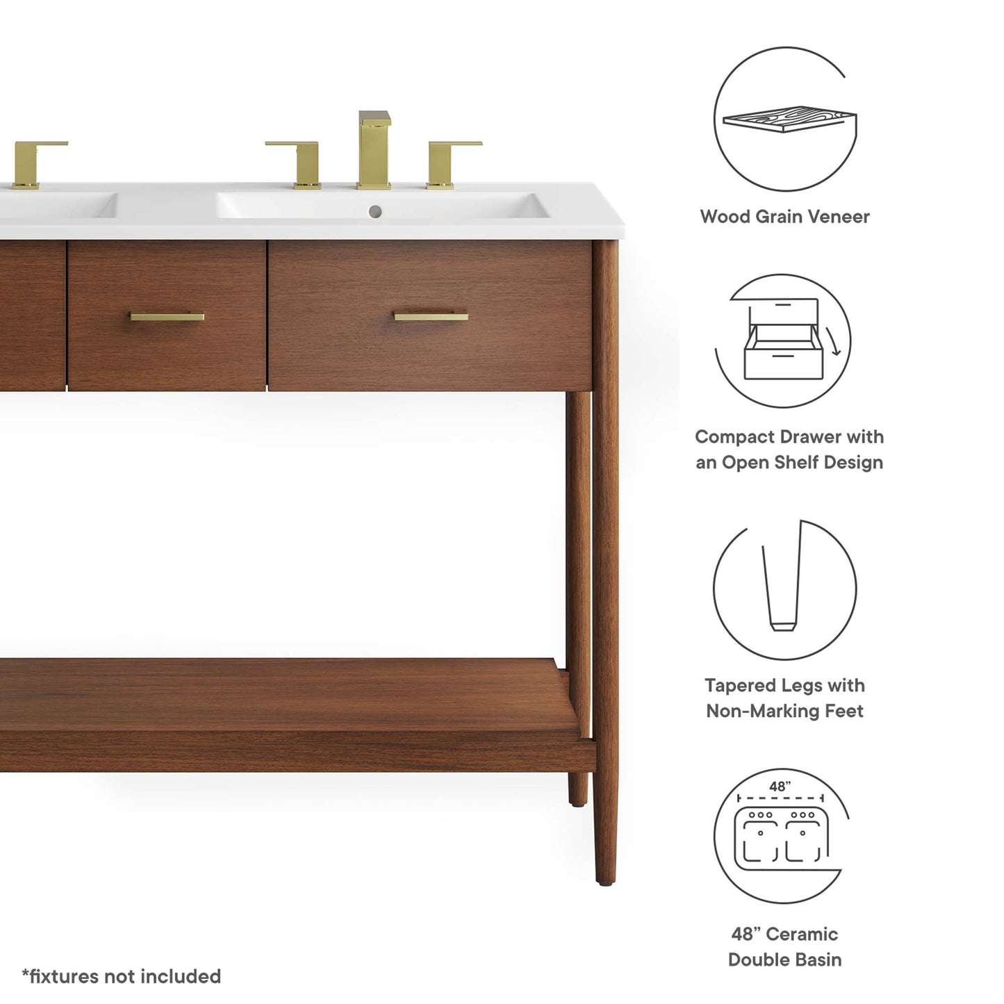 Modway, Zaire 48" Double Sink Bathroom Vanity