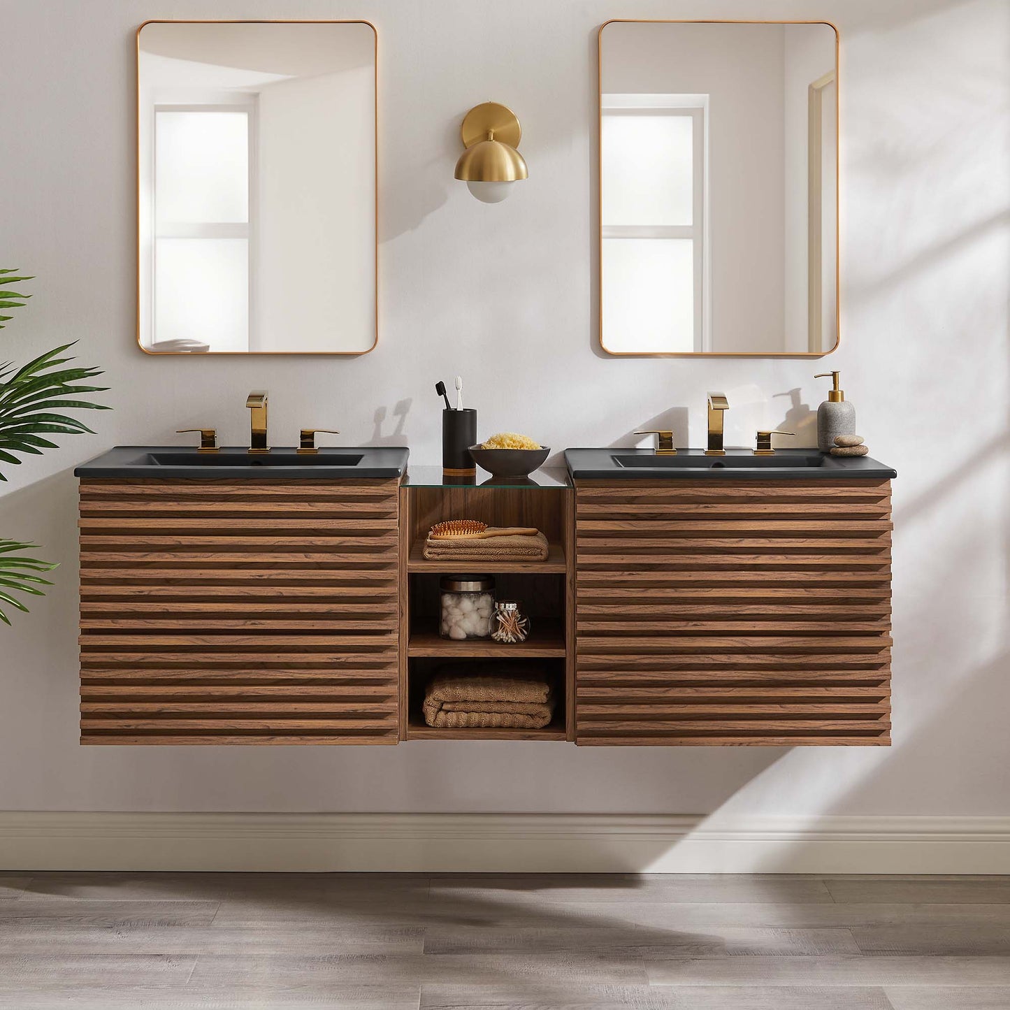 Modway, Render 62" Wall-Mount Double Sink Bathroom Vanity