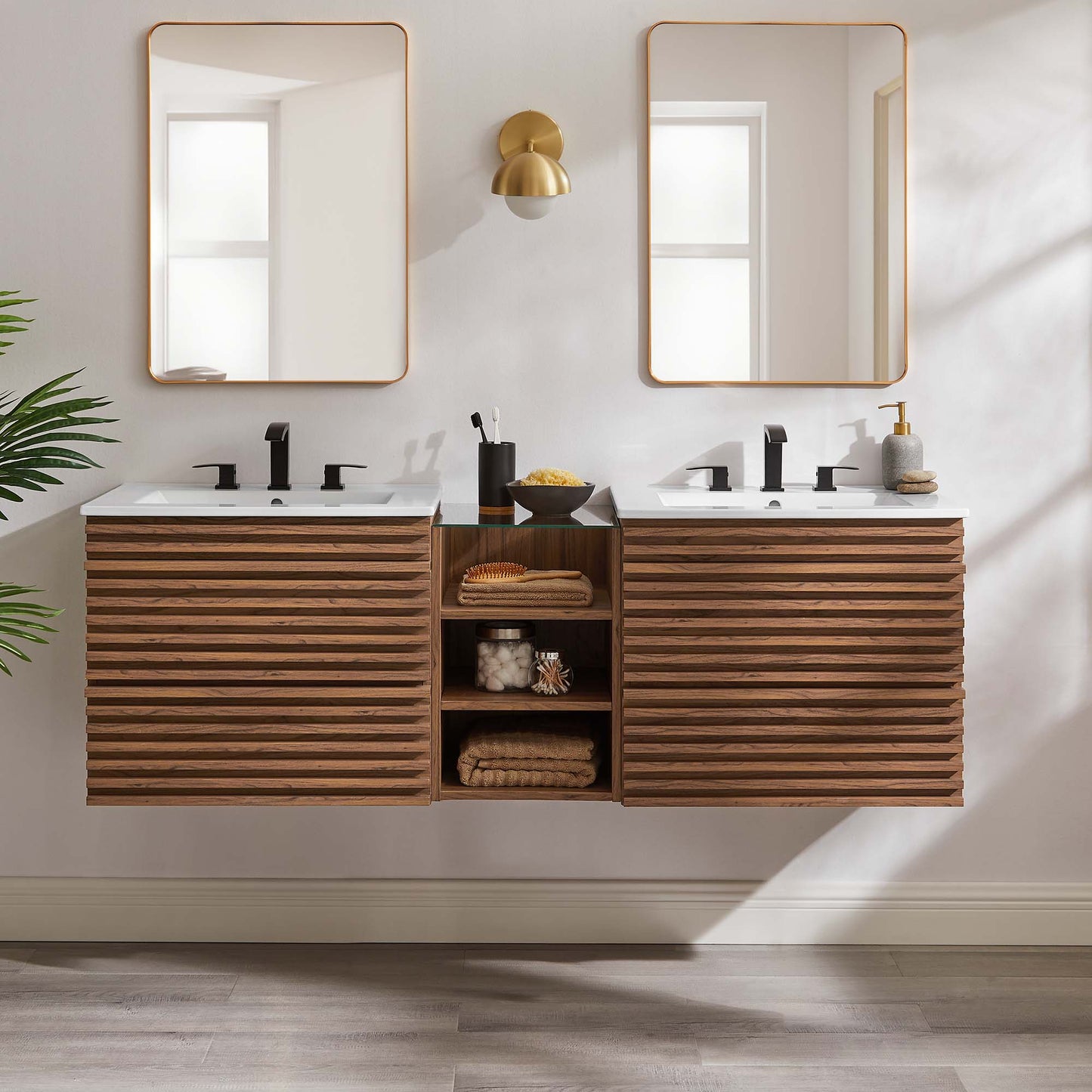 Modway, Render 62" Wall-Mount Double Sink Bathroom Vanity