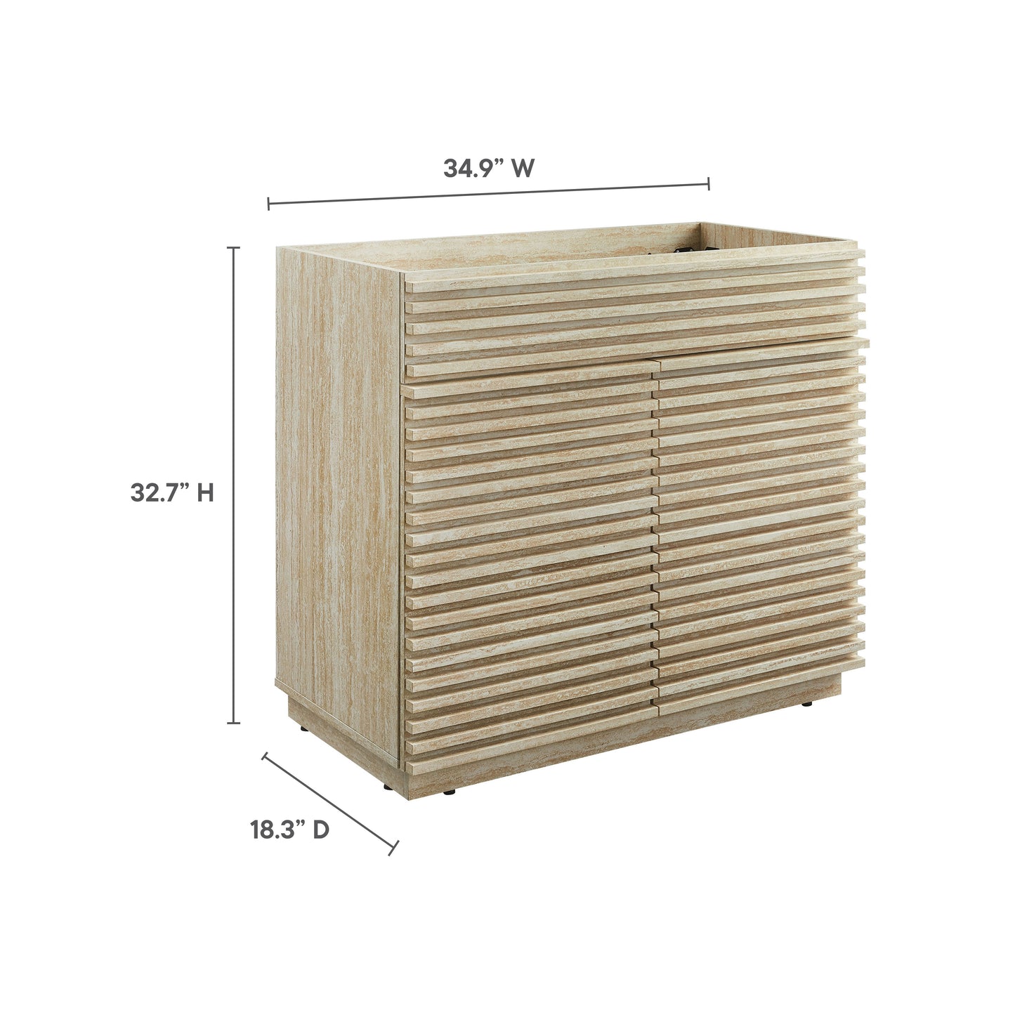 Modway, Render 36" Faux Travertine Bathroom Vanity Cabinet (Sink Not Included)