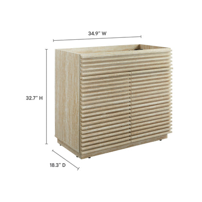 Modway, Render 36" Faux Travertine Bathroom Vanity Cabinet (Sink Not Included)