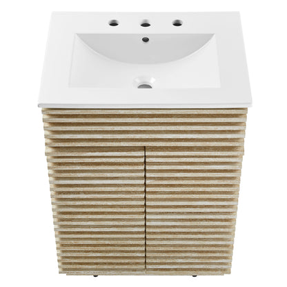 Modway, Render 24" Faux Travertine Bathroom Vanity With Sink
