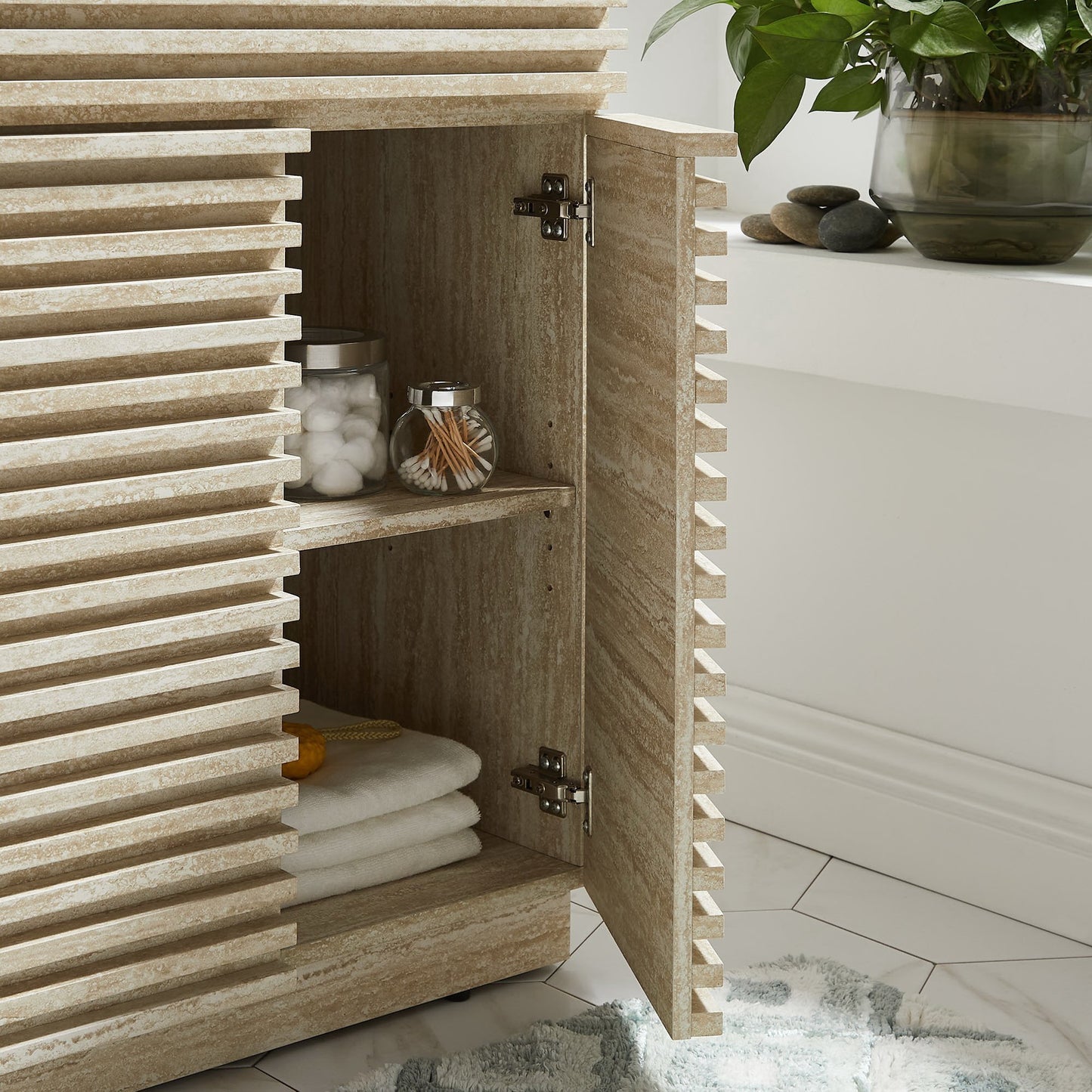 Modway, Render 24" Faux Travertine Bathroom Vanity With Sink