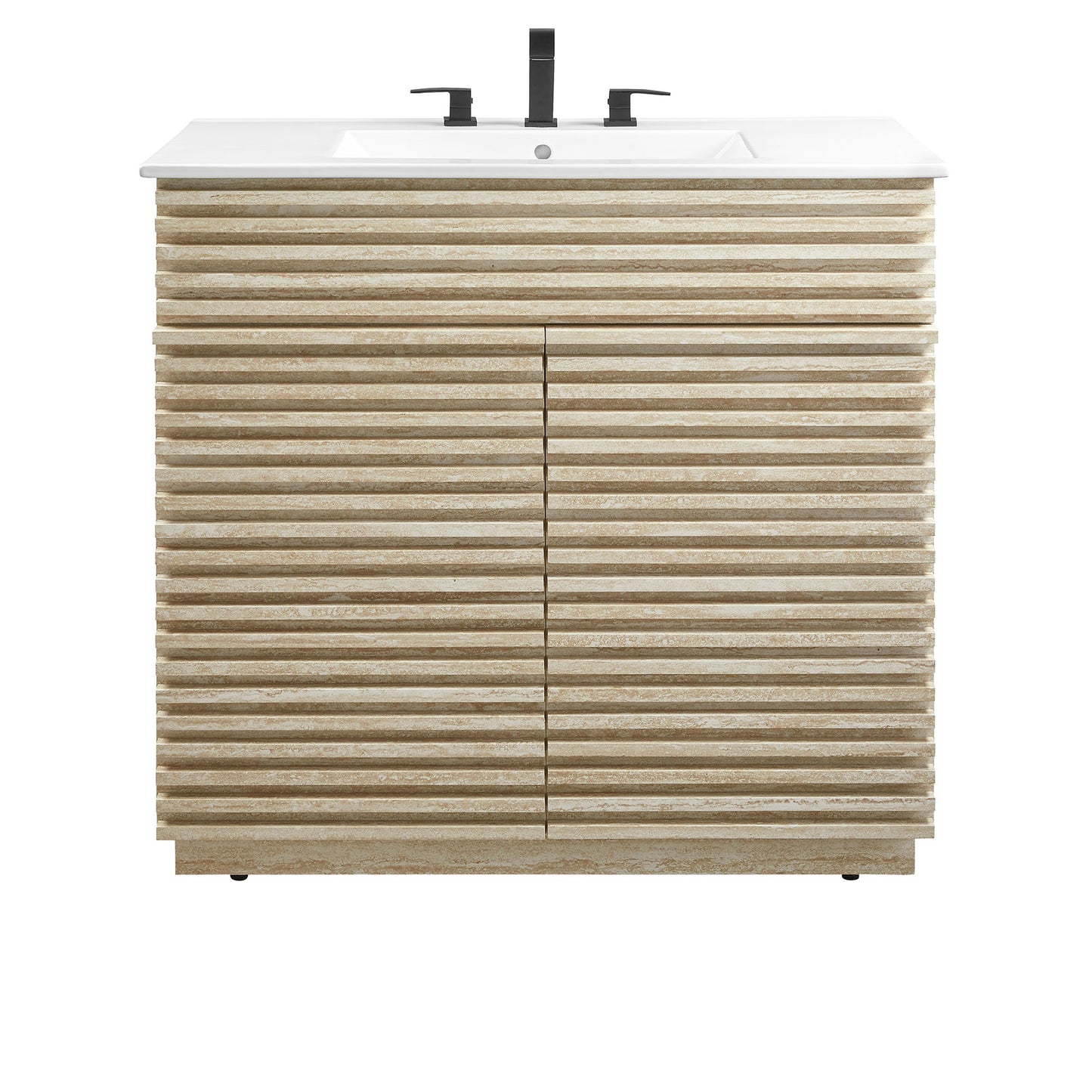Modway, Render 36" Faux Travertine Bathroom Vanity With Sink