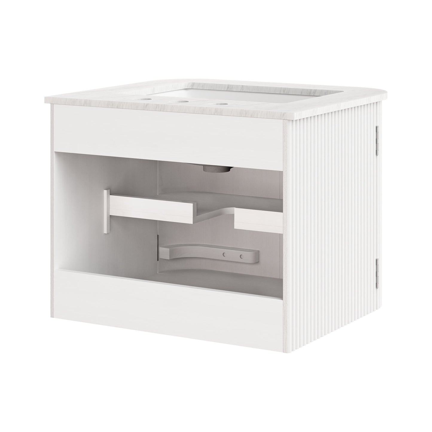 Modway, Zia 24" Wall-Mount Bathroom Vanity with Marble Sink