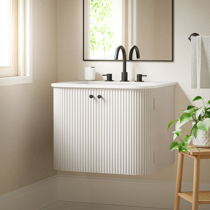 Modway, Zia 24" Wall-Mount Bathroom Vanity with Marble Sink