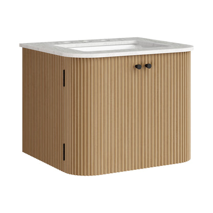 Modway, Zia 24" Wall-Mount Bathroom Vanity with Marble Sink