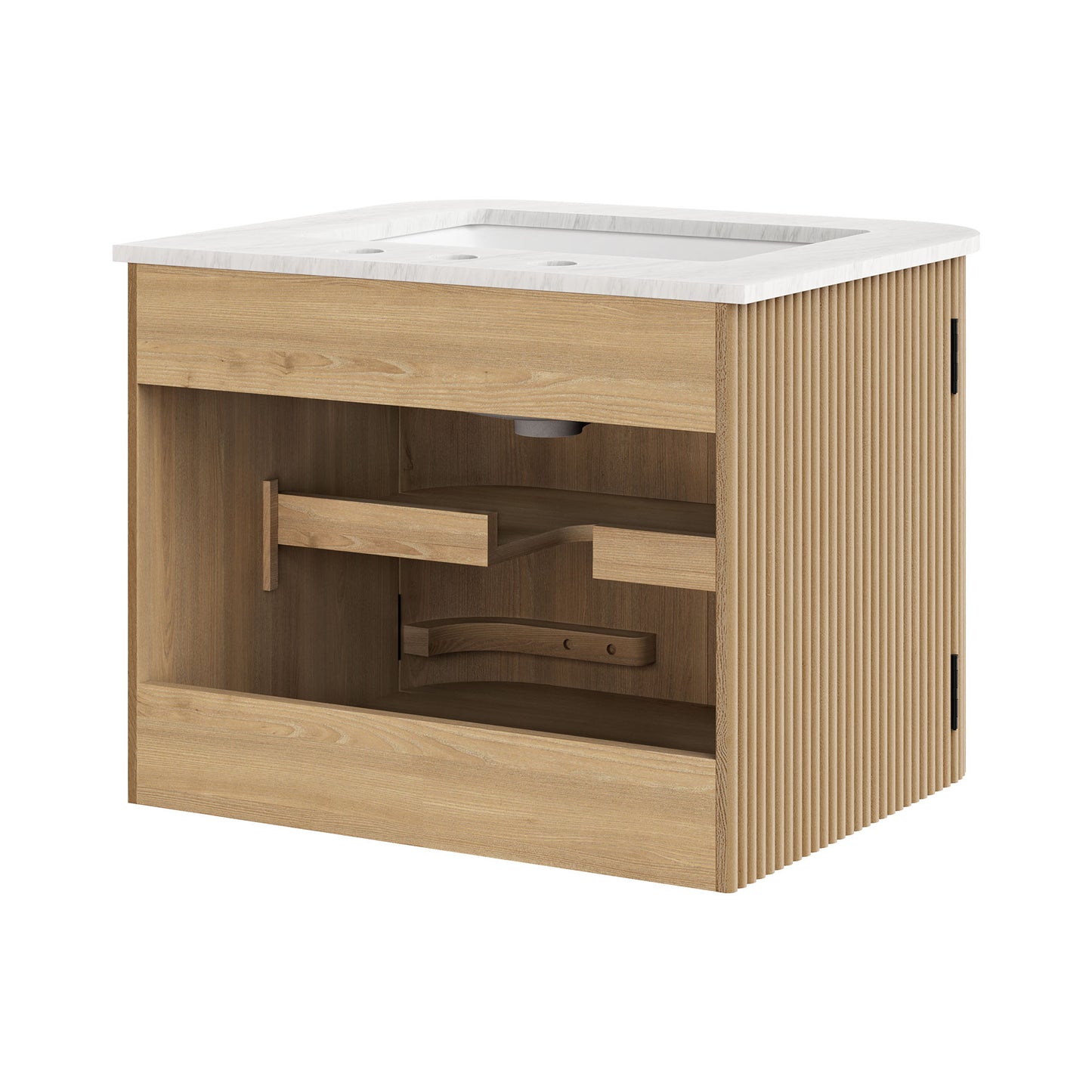 Modway, Zia 24" Wall-Mount Bathroom Vanity with Marble Sink