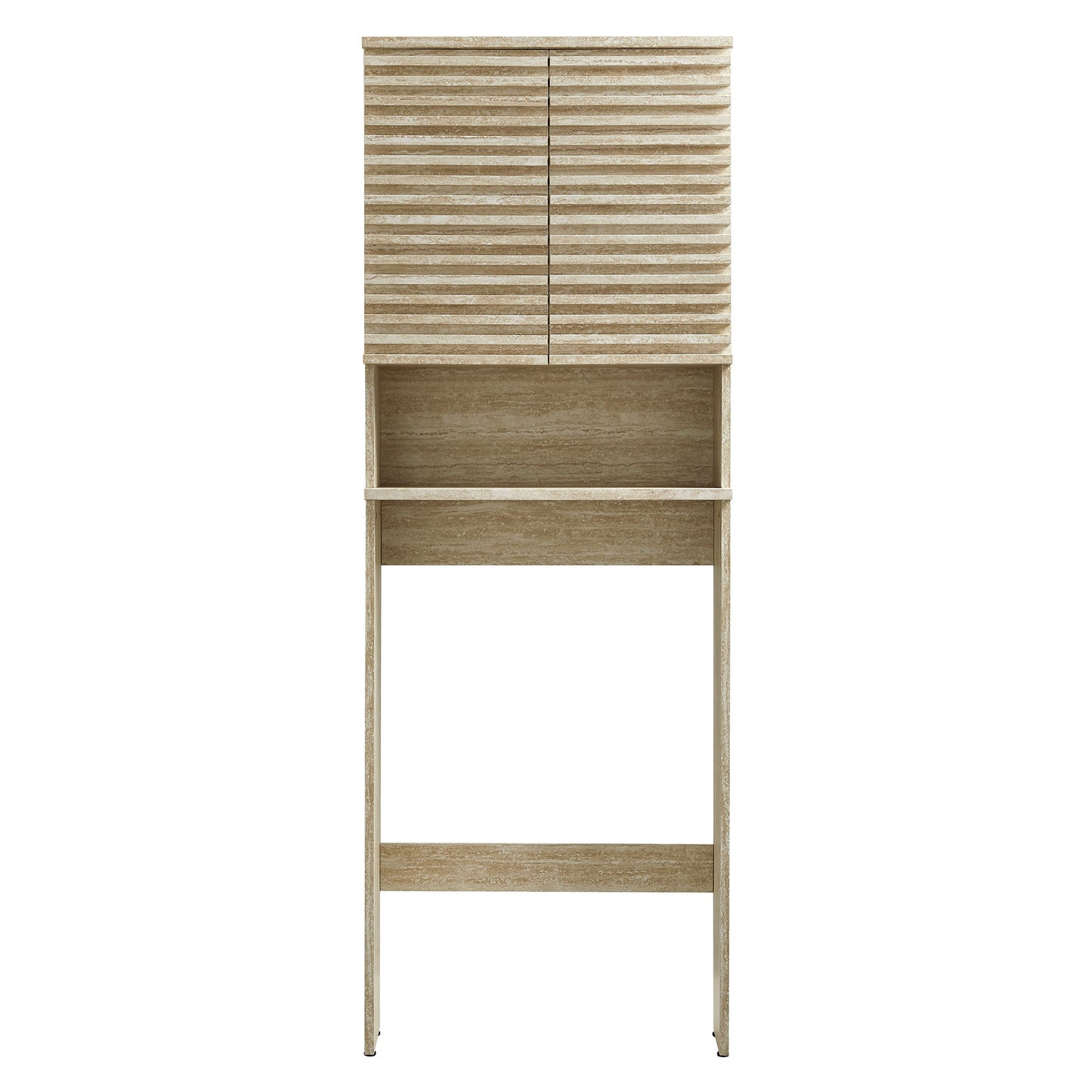 Modway, Render Over the Toilet Faux Travertine Bathroom Storage Cabinet