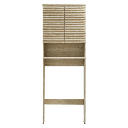 Modway, Render Over the Toilet Faux Travertine Bathroom Storage Cabinet