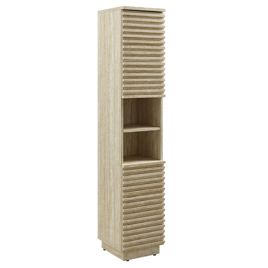 Modway, Render Tall Narrow Faux Travertine Linen Storage Cabinet