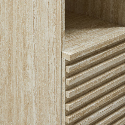 Modway, Render Tall Narrow Faux Travertine Linen Storage Cabinet