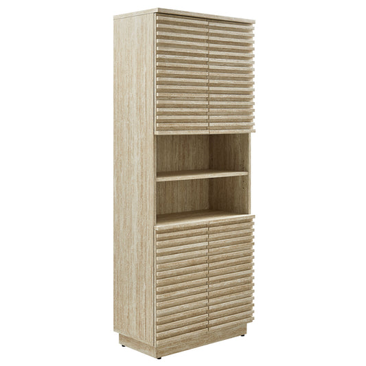 Modway, Render Tall Faux Travertine Linen Storage Cabinet