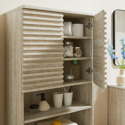 Modway, Render Tall Faux Travertine Linen Storage Cabinet