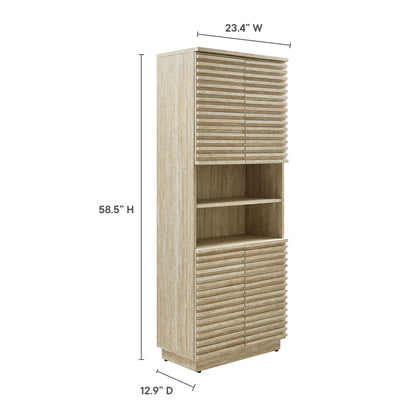 Modway, Render Tall Faux Travertine Linen Storage Cabinet
