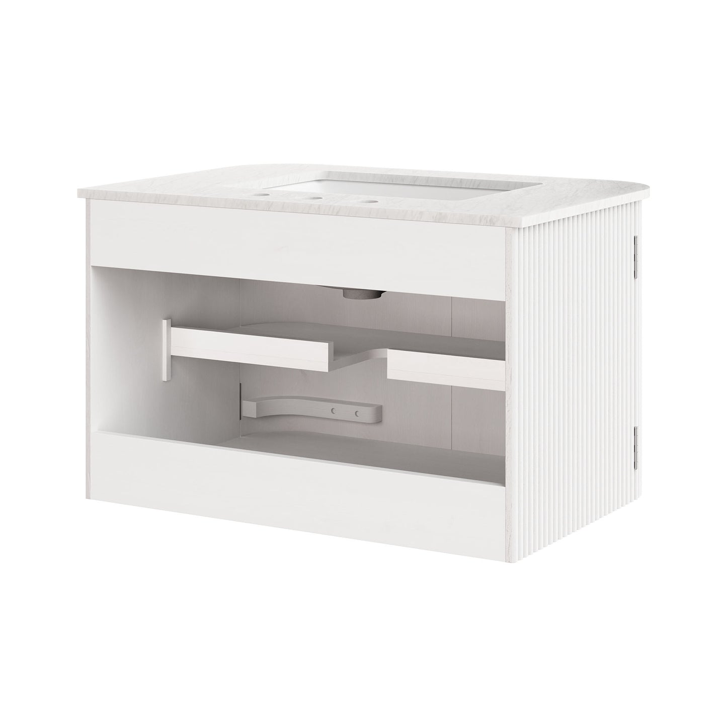 Modway, Zia 30" Wall-Mount Bathroom Vanity with Marble Sink