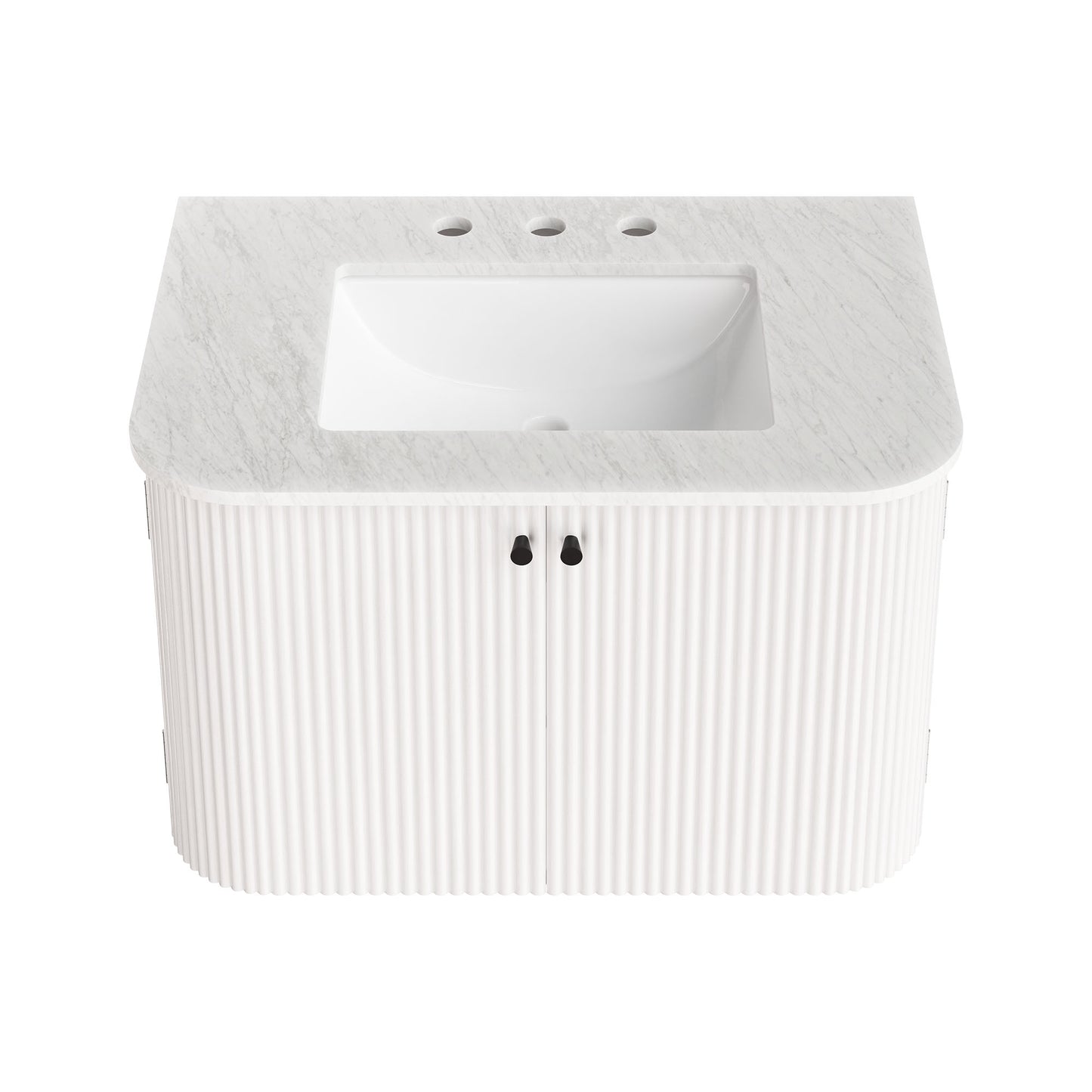 Modway, Zia 30" Wall-Mount Bathroom Vanity with Marble Sink