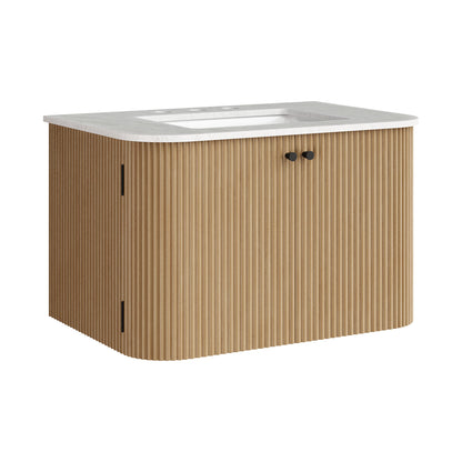 Modway, Zia 30" Wall-Mount Bathroom Vanity with Marble Sink