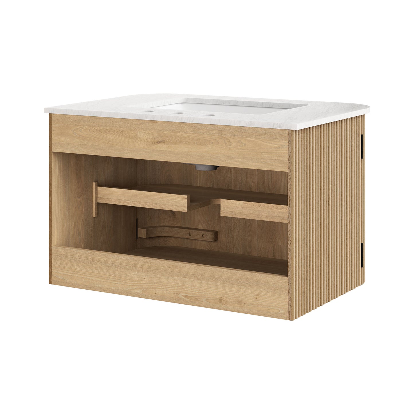 Modway, Zia 30" Wall-Mount Bathroom Vanity with Marble Sink