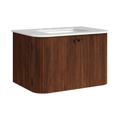 Modway, Zia 30" Wall-Mount Bathroom Vanity with Marble Sink