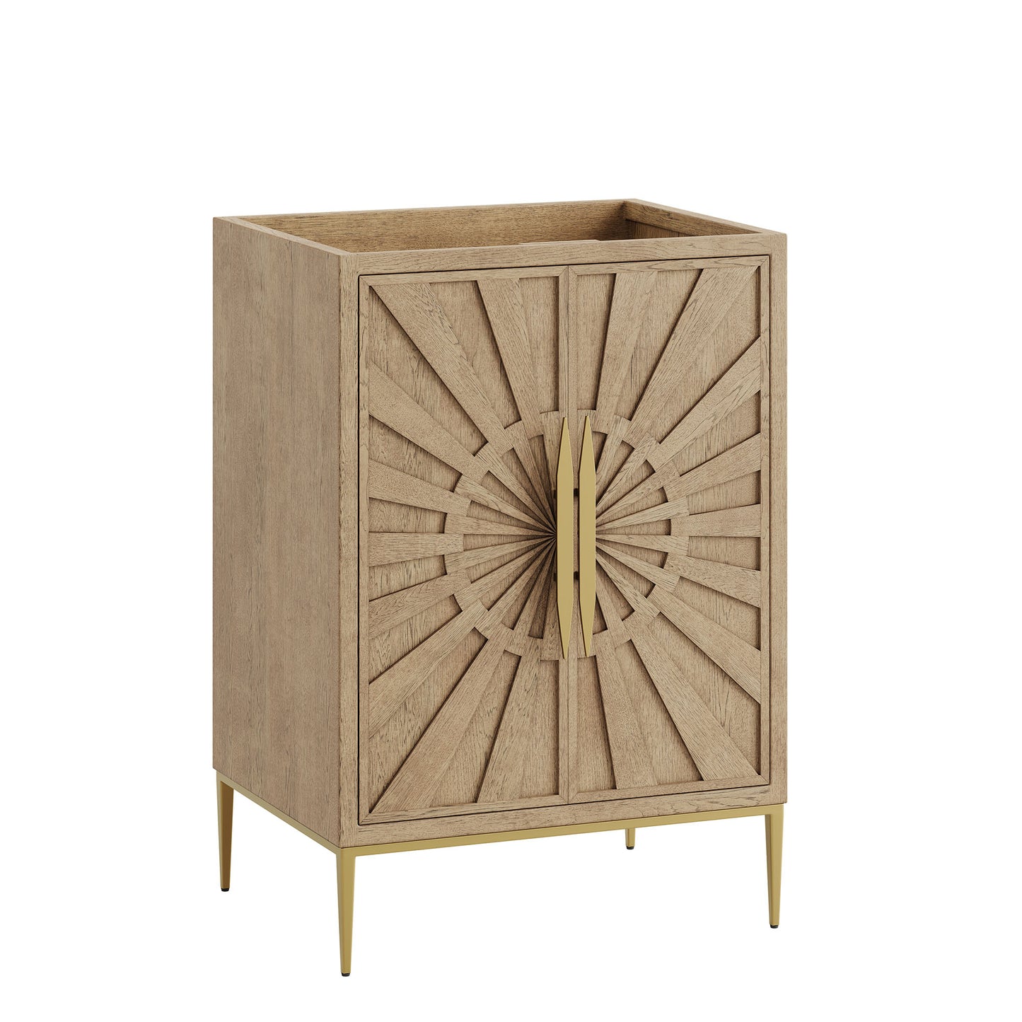 Modway Awaken 24 inch Oak bathroom vanity cabinet, base only, solid wood and MDF