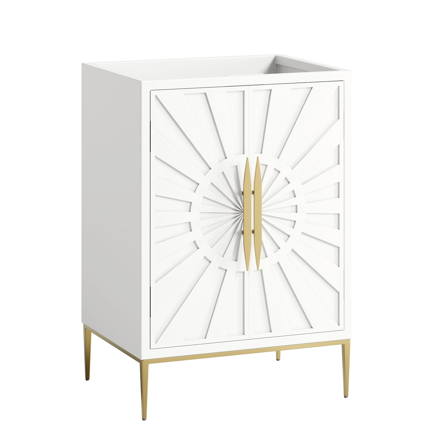 Modway Awaken 24 inch White bathroom vanity cabinet, base only, solid wood and MDF