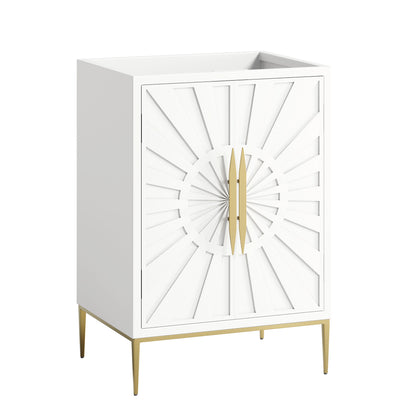 Modway Awaken 24 inch White bathroom vanity cabinet, base only, solid wood and MDF