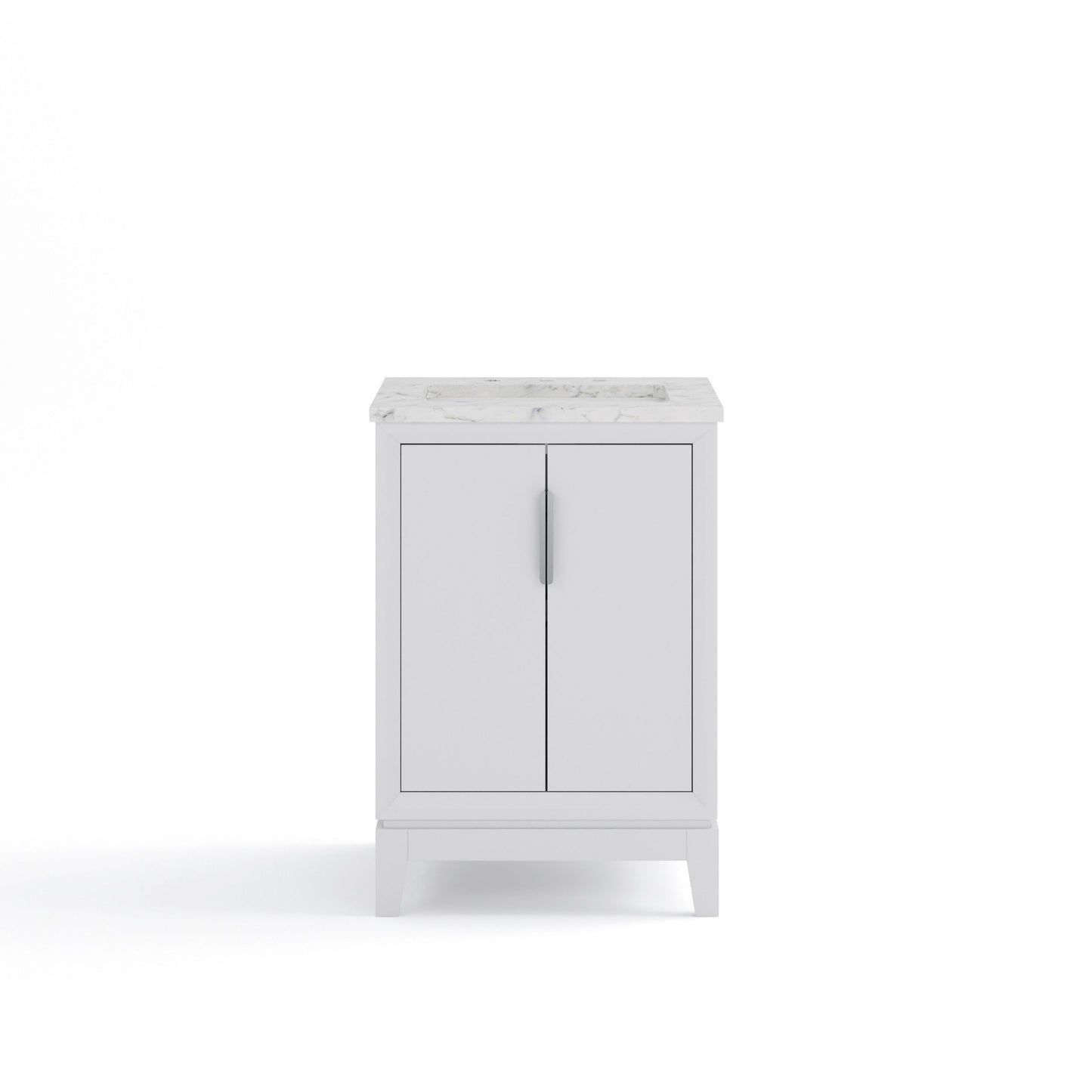 Elizabeth Collection 24 in. Bath Vanity in Pure White With Vanity Top in Carrara White Marble - Vanity Only | Water Creation