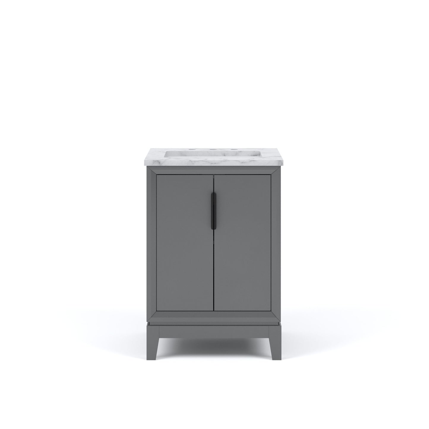Elizabeth Collection 24 in. Bath Vanity in Cashmere Grey With Vanity Top in Carrara White Marble - Vanity Only | Water Creation