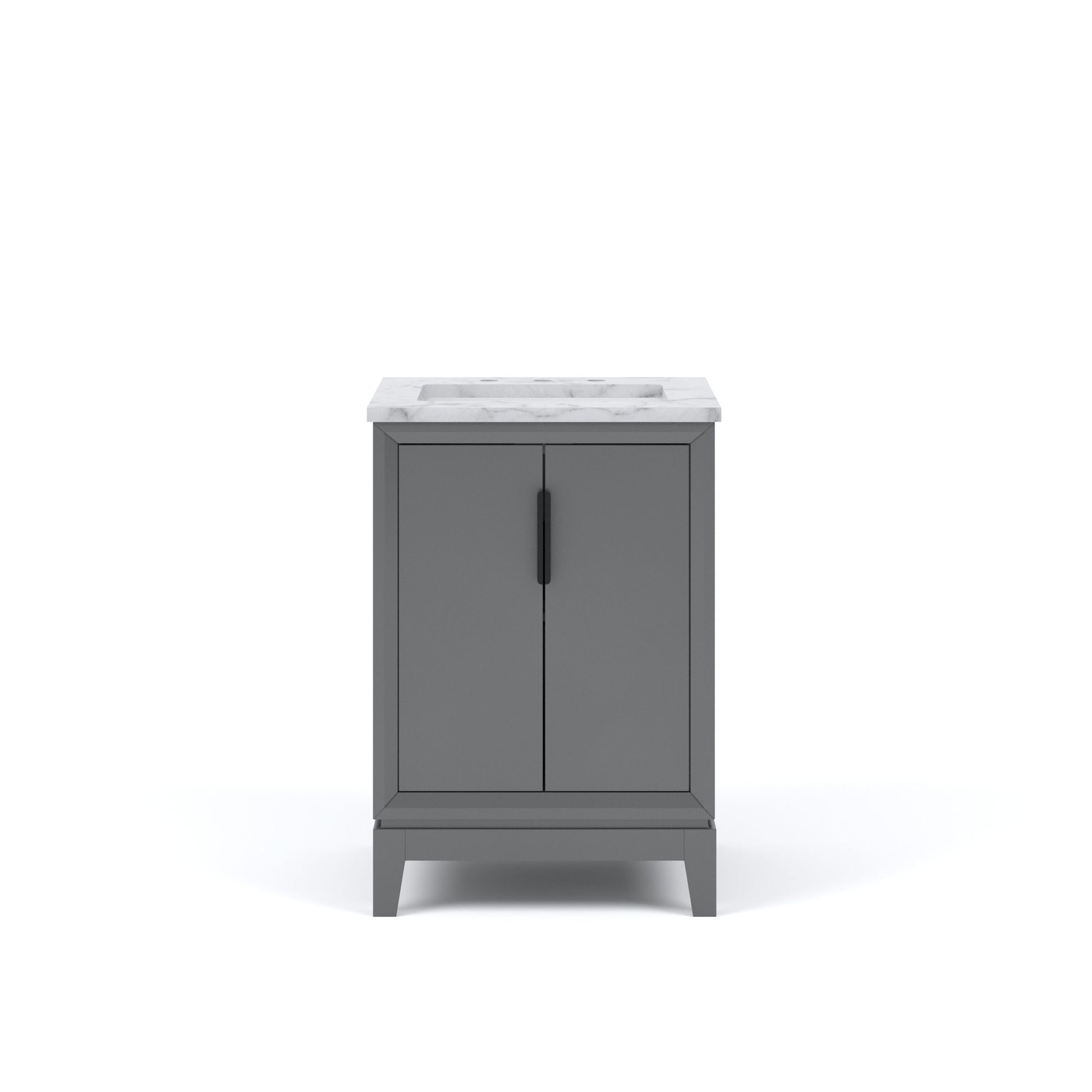 Elizabeth Collection 24 in. Bath Vanity in Cashmere Grey With Vanity Top in Carrara White Marble - Vanity Only | Water Creation