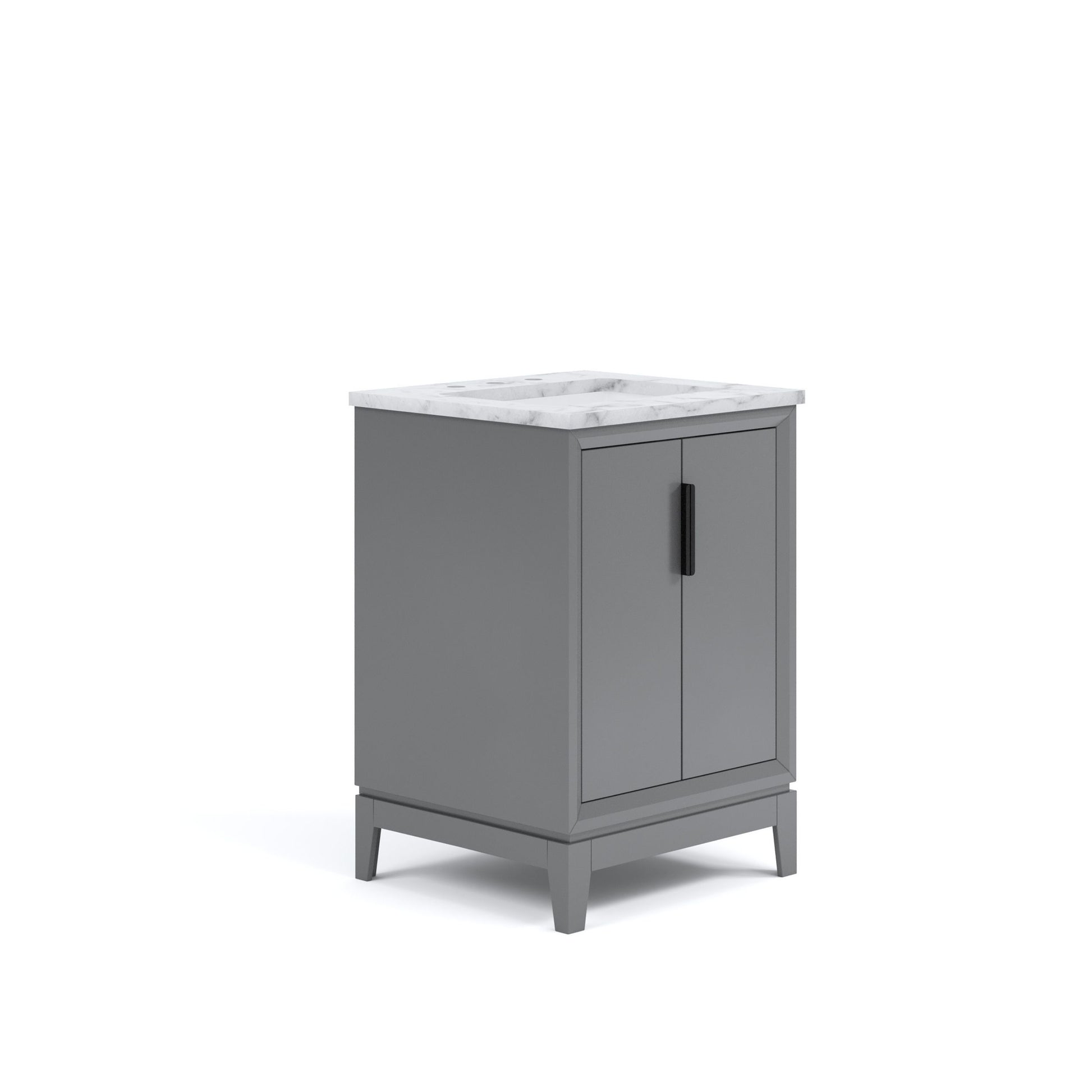 Elizabeth Collection 24 in. Bath Vanity in Cashmere Grey With Vanity Top in Carrara White Marble - Vanity Only | Water Creation