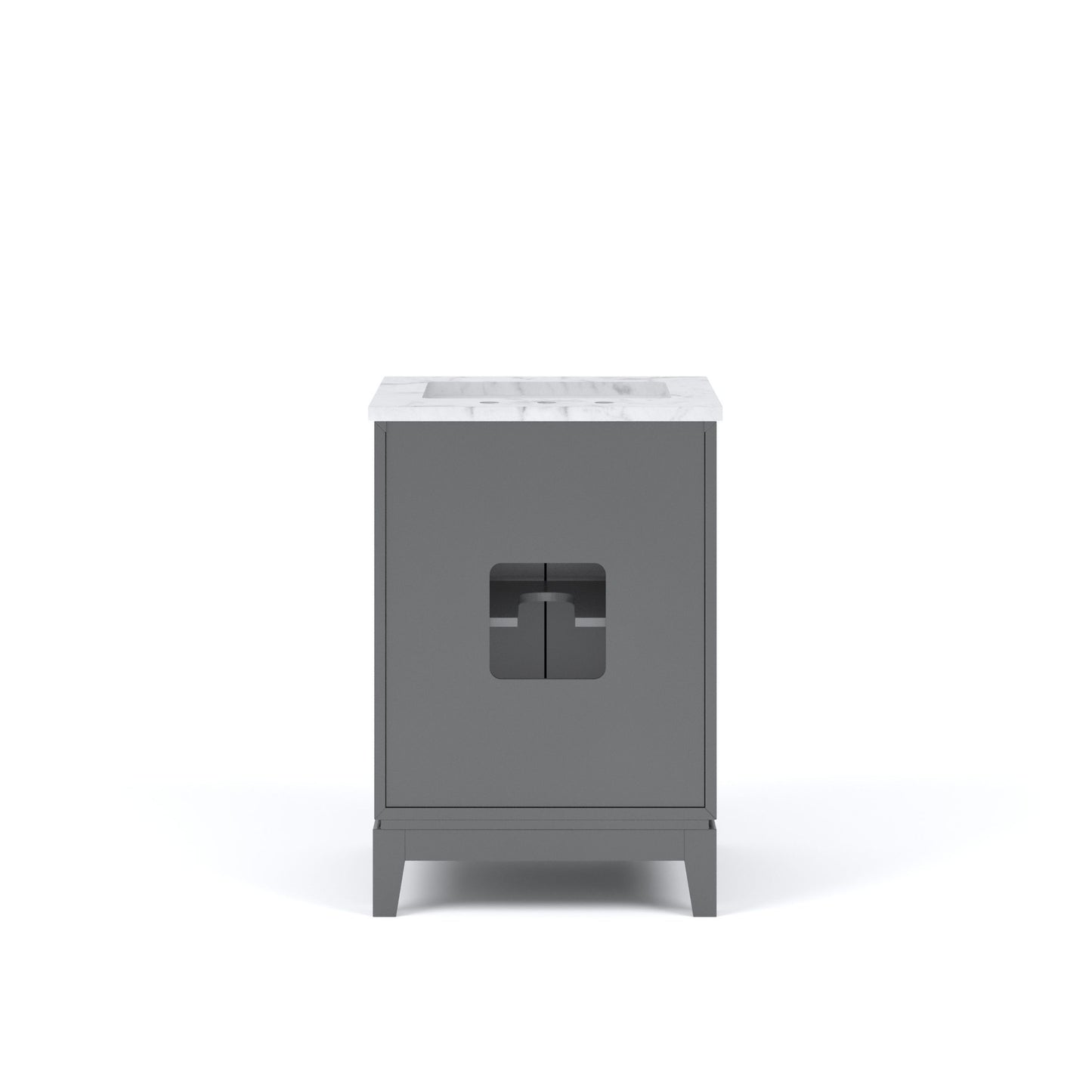 Elizabeth Collection 24 in. Bath Vanity in Cashmere Grey With Vanity Top in Carrara White Marble - Vanity Only | Water Creation